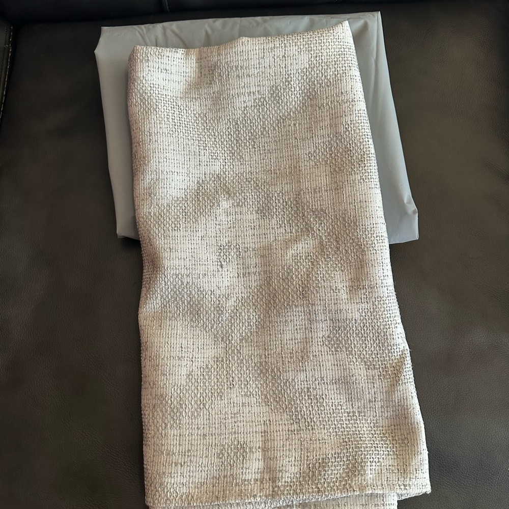 Grey and Cream Shower Curtain and Liner